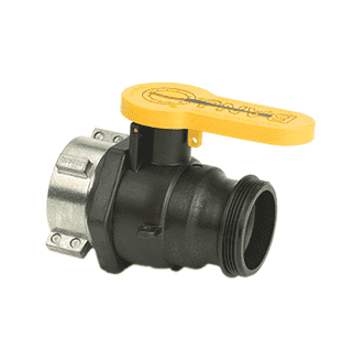 WSF210 Banjo 2" Polypropylene Spinweld Valve w/QDC Outlet - Gasket: Santoprene - Collar Fits: SCHUTZ® - Collar ID: 2-3/4"