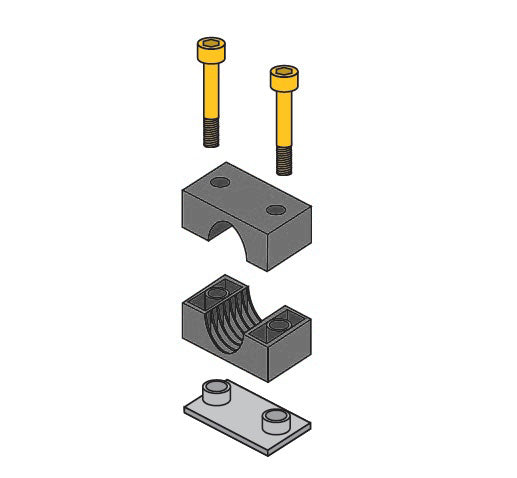 S4018SI-AL ZSi-Foster | Weld Mount Beta Clamp | Smoothie Standard Series | For 1-1/8" Tube | Cap Screw Assembly | Aluminum