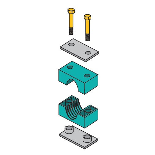 S7036S-SS ZSi-Foster | Weld Mount Beta Clamp | Standard Series | For 2-1/4" Tube | Polypropylene/304 Stainless Steel