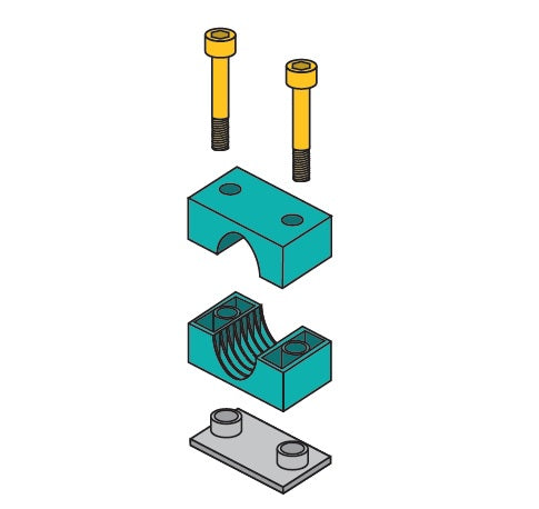 S7038SI-SS ZSi-Foster | Weld Mount Beta Clamp | Standard Series | For 2" Pipe | Cap Screw Assembly | Polypropylene/304 Stainless Steel