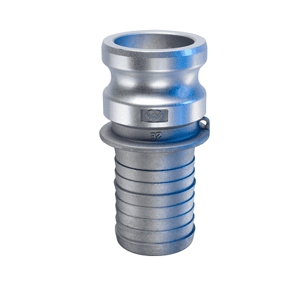 HDAL-E801 by Kuriyama | Quick-Acting Coupling | Part E | 8" Male Adapter x 8" Hose Shank | Aluminum