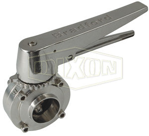 B5107S300BB-C Dixon Valve 3" 316L Stainless Steel Sanitary Weld End Butterfly Valve - Trigger Handle - Silicone Seats