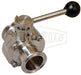 B5107E600CC-A Dixon Valve 6" 316L Stainless Steel Sanitary Clamp End Butterfly Valve - Pull Handle - EPDM Seats