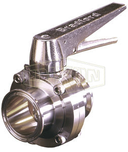 B5107S300CC-C Dixon Valve 3" 316L Stainless Steel Sanitary Clamp End Butterfly Valve - Trigger Handle - Silicone Seats