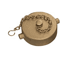 BCAP-40ST by Kuriyama | Hydrant & Garden Hose Cap with Chain | 2-1/2" NST | Brass