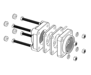 BF230 Banjo 2" Polypropylene Bolted Flange - 3" All Thread Bolts