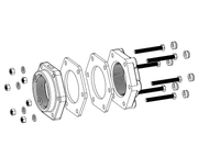 BF330 Banjo 3" Polypropylene Bolted Tank Flange With 3" All Thread Bolt