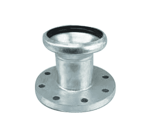 BFF400 by Jason Industrial | 4" Locking Lever Pump Coupling | Type B Industrial | Female Socket x Flange (150 ASA) | Galvanized Steel