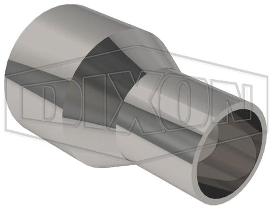 2211CBB400250F1 Dixon Valve 4" x 2-1/2" Tube OD 316L Stainless Steel BioPharm Weld x Weld Concentric Reducer BPE2016 (PL Finish SF1)