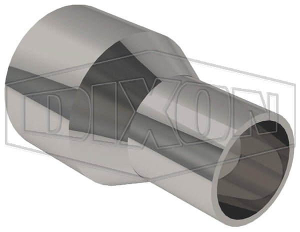 2211CBB150100F1 Dixon Valve 1-1/2" x 1" Tube OD 316L Stainless Steel BioPharm Weld x Weld Concentric Reducer BPE2016 (PL Finish SF1)