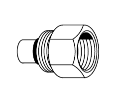 1444 Ford Power Steering Fitting (5/8-18 Inverted Thread A x 11/16-18 Male O-Ring B)