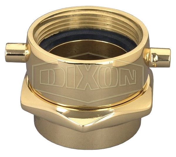 SF250F-P Dixon Polished Cast Brass (Open Snoot) Female Swivel Adapter - Pin Lug - 2-1/2" Female NST(NH) x 2-1/2" Female NPT