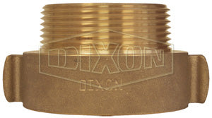 RHA2525T Dixon Cast Brass Hydrant Adapter - Rocker Lug - 2-1/2" Female NST(NH) x 2-1/2" Male NPT
