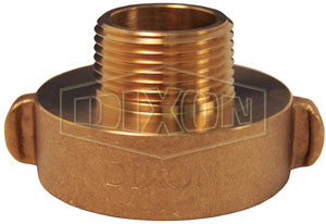 RHA1510F Dixon Cast Brass Hydrant Adapter - Rocker Lug - Increaser / Reducer - 1-1/2" Female NST(NH) x 1" Male NST(NH)
