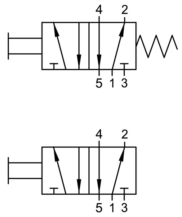 01VT050002N by AIGNEP | 01V Control Valves Series Series | 5 port/4 way/2 position | Push Button Spring Return | 1/8" NPTF