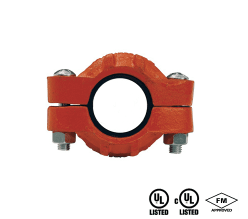 C125BU Dixon Ductile Iron Standard Coupling with Buna-N Gasket - Series S, Style 11 - 2-1/2" Nominal Size - 2.875" Pipe OD