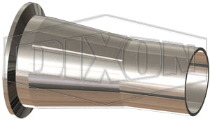 T31M-400250PL Dixon Valve 4" x 2-1/2" Tube OD 316L Stainless Steel BioPharm Clamp x Weld Concentric Reducer BPE2012 (PL Finish SF1)
