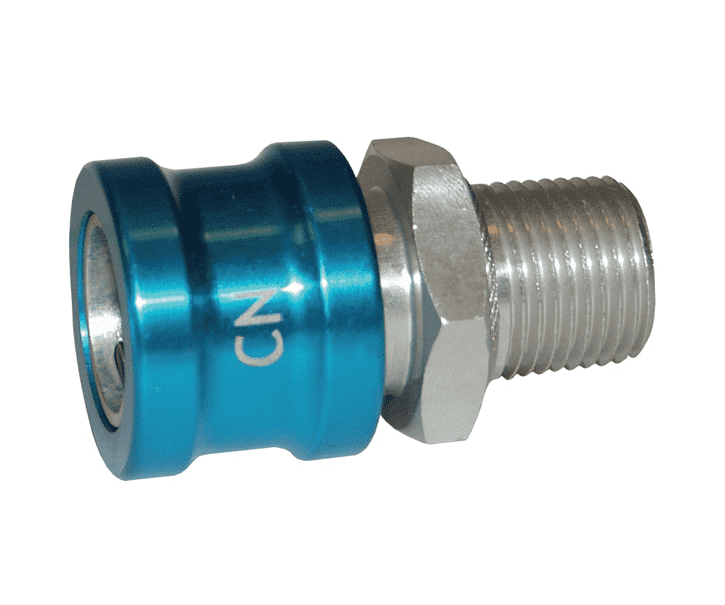 CN Dixon 1/2" NPT Anodized Aluminum Flomax Standard Series Connector - Coolant Fluid Nozzle Ball Lock