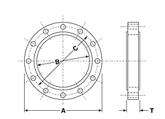 CSPF0250 by Kuriyama | Forged Plate Flange 150# | Size: 2-1/2" | OD: 7" | Bore: 2.940" | Thickness: 5/8" | Carbon Steel