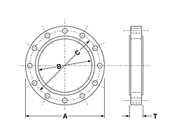 CSRFTHD1500075 by Kuriyama | Forged Raised Face Threaded Flange 150# | Size: 3/4" | OD: 3-7/8" | Bore: 1.100" | Thickness: 5/8" | Carbon Steel