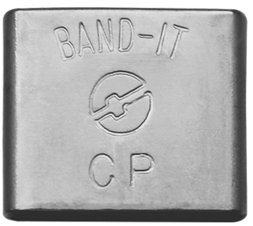 BKPC-A10-Z900 by Band-It | Center Punch Buckle | For use with 5/8" Width, 0.025" Thick Roll Band | 201 Stainless Steel | 100/Box | Galvanized Black