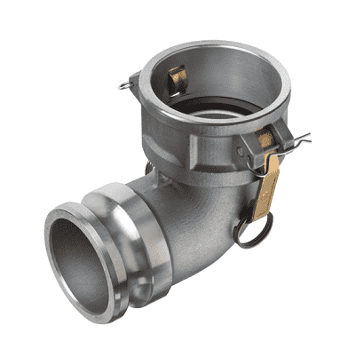 DA90-A400 by Kuriyama | Quick-Acting Special Application Coupling | Part A | 4" Coupler x 4" Adapter | 90° Elbow | Aluminum