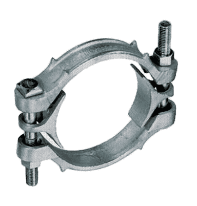 DB400 Kuriyama Zinc Plated Ductile Iron Double Bolt Hose Clamp - Size Range: 3-1/2" - 4" - Torque: 40 ft. lbs.