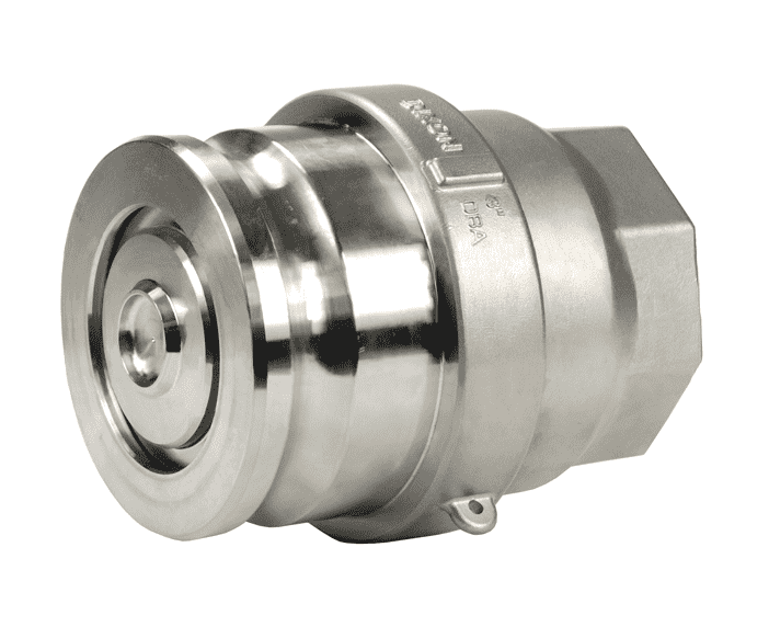 DBA73-300 Dixon Valve Stainless Steel Bayloc® Dry Break Cam and Groove Dry Disconnect 4" Adapter x 3" Female NPT with PTFE Encapsulated Silicone Seal