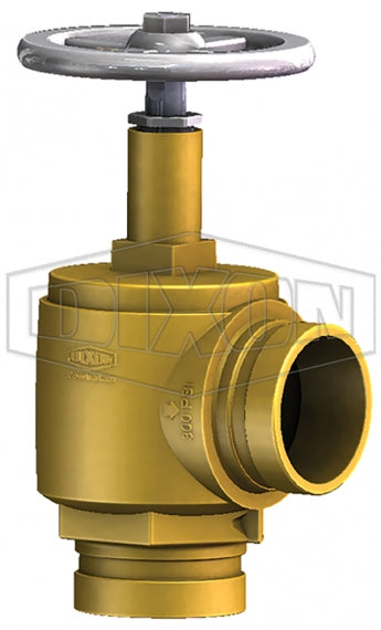 AVG250G Dixon Brass Angle Hose Valve - 2-1/2" Grooved Inlet x 2-1/2" Grooved Outlet