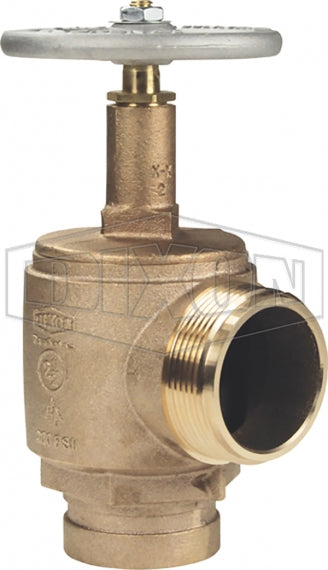 AVG250F Dixon Brass Angle Hose Valve - 2-1/2" Grooved Inlet x 2-1/2" Male NST (NH) Outlet