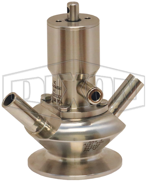BSVD-PC400B050 Dixon Valve/Rieger 3A Sample Valve - Dual Port with Pneumatic Actuator (without Lever) - 4" Clamp Valve - 1/2" Weld Port