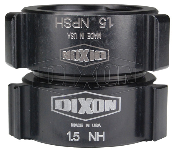 N35-20S25F Dixon Aluminum Double Swivel Female Adapter - Style N35 - Rocker Lug - 2" Female NPSH x 2-1/2" Female NST(NH)