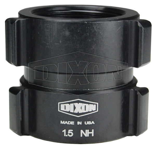 N53-25F25T Dixon Aluminum Swivel Female x Rigid Female Adapter - Style N53 - Rocker Lug - 2-1/2" Female NST(NH) x 2-1/2" Female NPT - Old Part #: ASF250F
