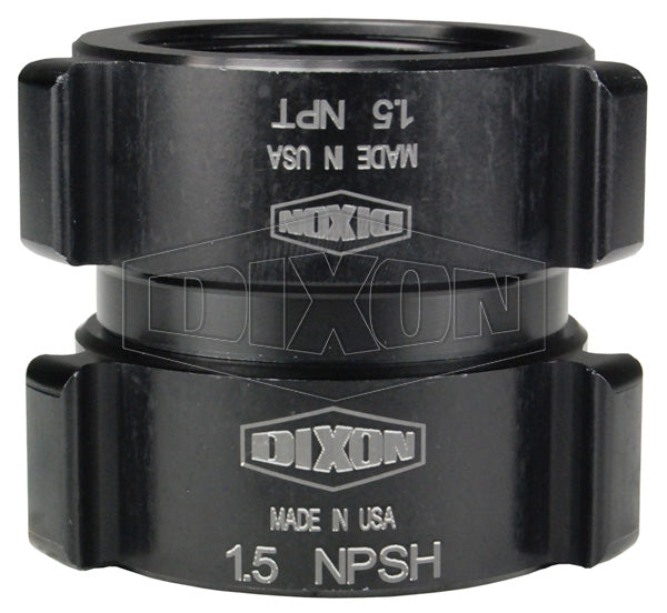 N53-60S60T Dixon Aluminum Swivel Female x Rigid Female Adapter - Style N53 - Rocker Lug - 6" Female NPSH x 6" Female NPT