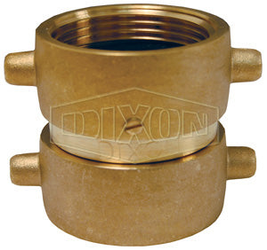 DFP25F25S Dixon Cast Brass Double Female Swivel - Pin Lug - 2-1/2" Female NST(NH) Swivel x 2-1/2" Female NPSH Swivel