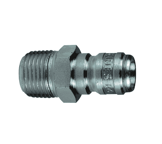 E2M2-S Dixon 303 Stainless Steel E-Series Quick Disconnect 1/4" Straight-Through Interchange Hydraulic Nipple - 1/4"-18 Male NPTF