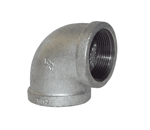 EL90400G Dixon 150# Galvanized Iron NPT Threaded 90 deg. Threaded Elbow - 4" Female NPT