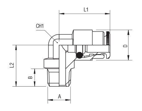 58100-4-M8x1 by AIGNEP | 58 Series | Fixed Elbow | Grease Fitting | 4 mm Tube x Male M8x1 | 90° Elbow | Pack of 10