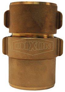 RS15181F Dixon Brass Expansion Ring Coupling for Single Jacket Fire Hose - Rocker Lug - Complete Set - 1-1/2" NST(NH) Thread - 1-13/16" Bowl