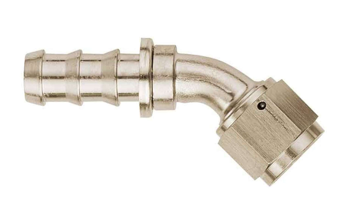 FBE1523 (FCE1523) Eaton Aeroquip® -08 SOCKETLESS™ S.A.E. 37° (JIC/AN) 45° Elbow Fitting - Nickel-Plated Aluminum