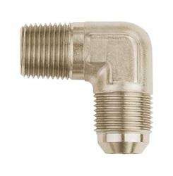 FBE2038 (FCE2038) Eaton Aeroquip® -08 Male AN x 1/2" Male Pipe 90° Elbow Adapter - Nickel-Plated Aluminum