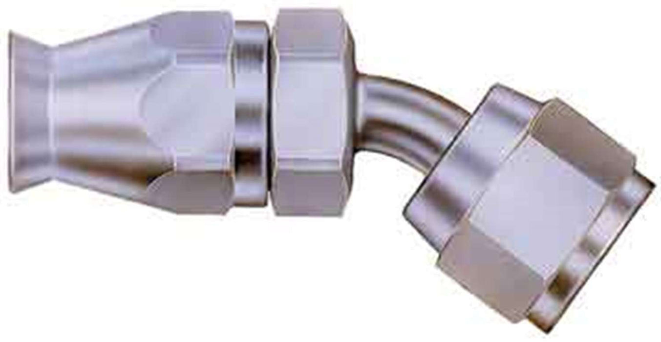 FBM1113 (FCM1113) Eaton Aeroquip® -08 Teflon™ Hose Fitting - Reusable S.A.E. 37° (JIC/AN) / S.A.E. 45° - 45° Elbow - Steel