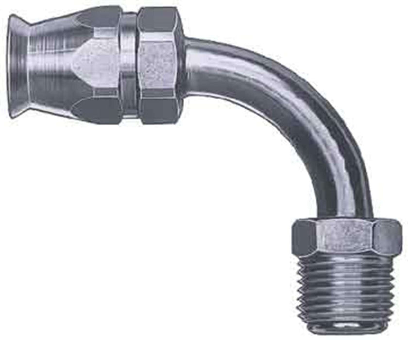 FBM1145 (FCM1145) Eaton Aeroquip® -08 Teflon™ Hose Fitting - Reusable S.A.E. Male Inverted Flare - 90° Elbow - Steel