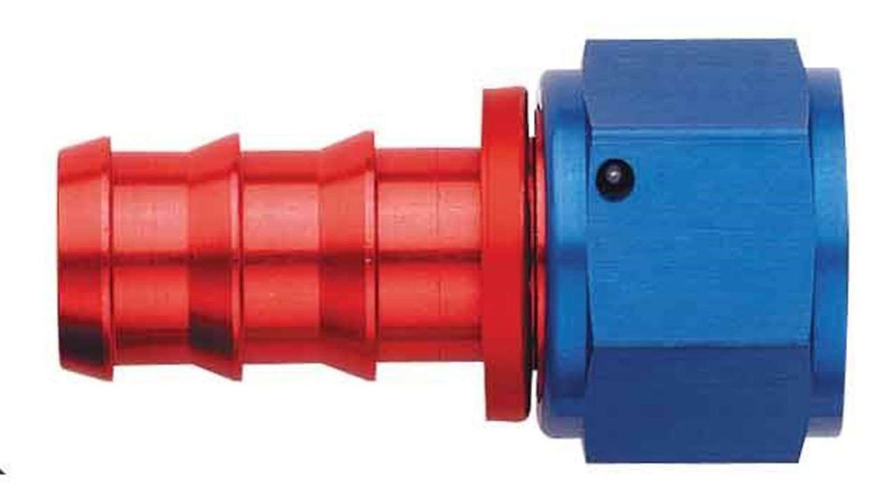 FBM1515 (FCM1515) Eaton Aeroquip® -12 SOCKETLESS™ S.A.E. 37° (JIC/AN) Straight Fitting - Red/Blue Anodized Aluminum