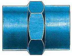 FBM2129 (FCM2129) Eaton Aeroquip® 1/8" Female Pipe x 1/8" Female Pipe Nipple Straight Adapter - Blue Anodized Aluminum