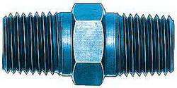 FBM2134 (FCM2134) Eaton Aeroquip® 3/8" Male Pipe x 3/8" Male Pipe Nipple Straight Adapter - Blue Anodized Aluminum