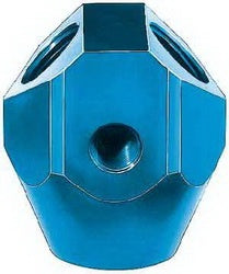 FBM2179 (FCM2179) Eaton Aeroquip® Fuel Block Adapter 3/8" x 3/8" x 1/8" x 1/2" Male Pipe - Blue Anodized Aluminum