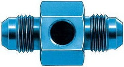 FBM2183 (FCM2183) Eaton Aeroquip® In-Line Fuel Pressure Adapter -06 Male AN x -06 Male AN x 1/8" Female Pipe - Blue Anodized Aluminum