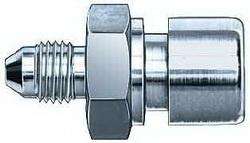 FBM2946 (FCM2946) Eaton Aeroquip® -04 Male AN S.A.E. 37° Male Flare x  10mmx1" Female Metric Flare Straight Adapter - Steel (Pack of 2)