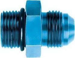 FBM2953 (FCM2953) Eaton Aeroquip® -10 Male O-Ring Boss (ORB) x -10 Male AN 37° Straight Adapter - Blue Anodized Aluminum